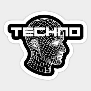 techno head design Sticker